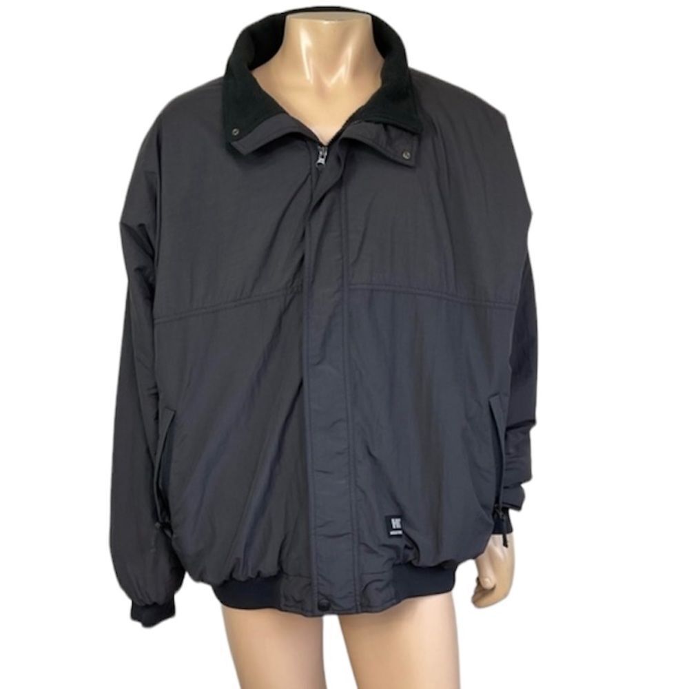 Helly Hansen H/H Black Softshell Fleece Lined Full Zip Bomber Jacket Men's Xl